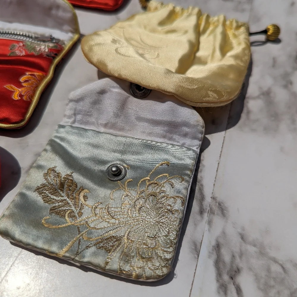 Fabric Small Snap Closure Bags Bundle Asian Inspired